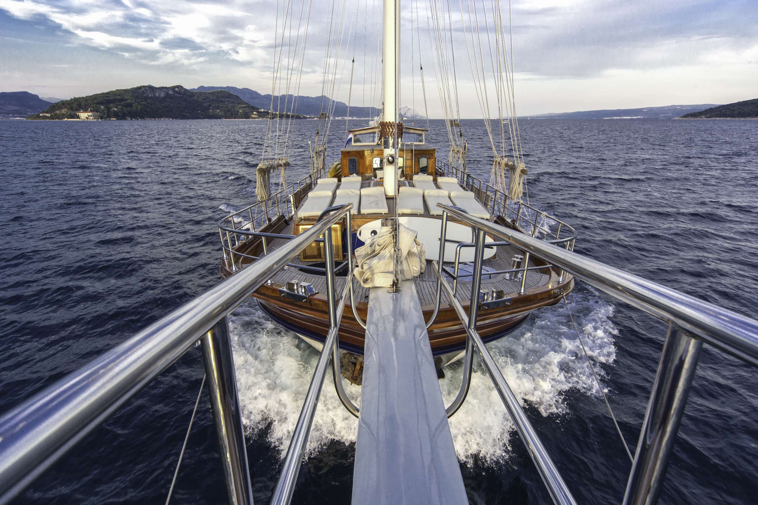 LIBRA Yacht Charter - Deck view toward aft