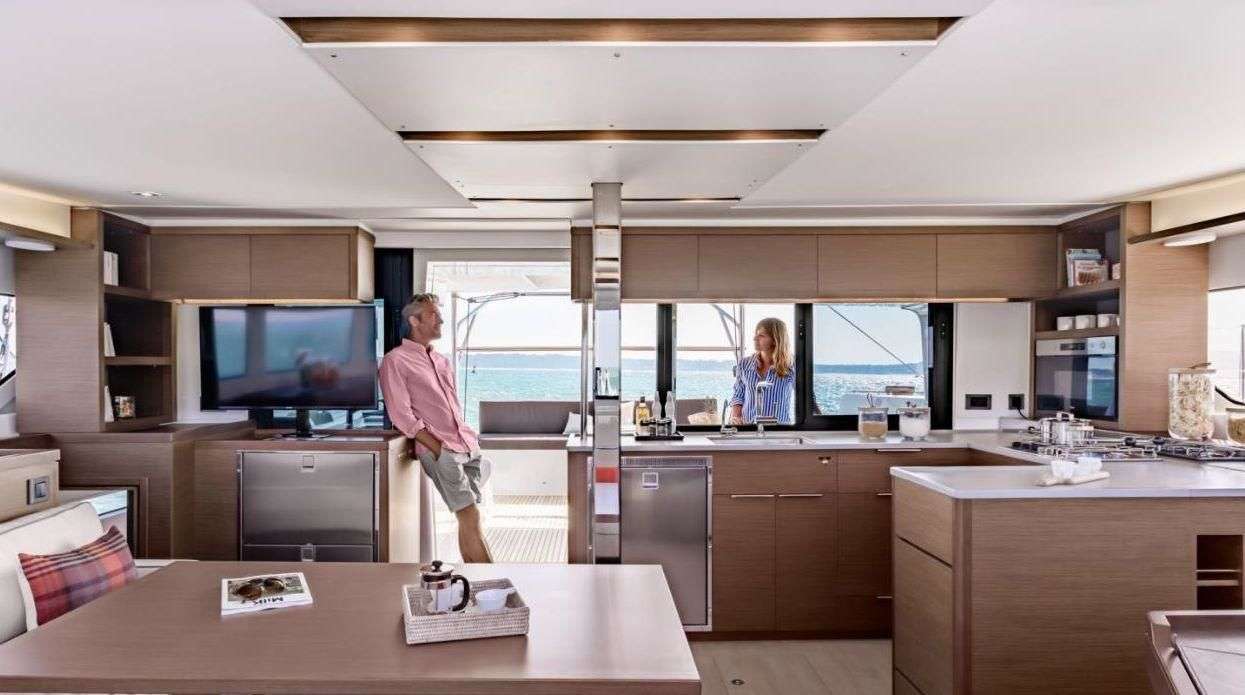 KING VIVI Yacht Charter - Interior space / saloon and kitchen