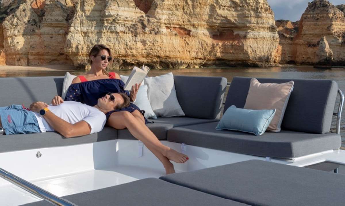 Flybridge lounge area