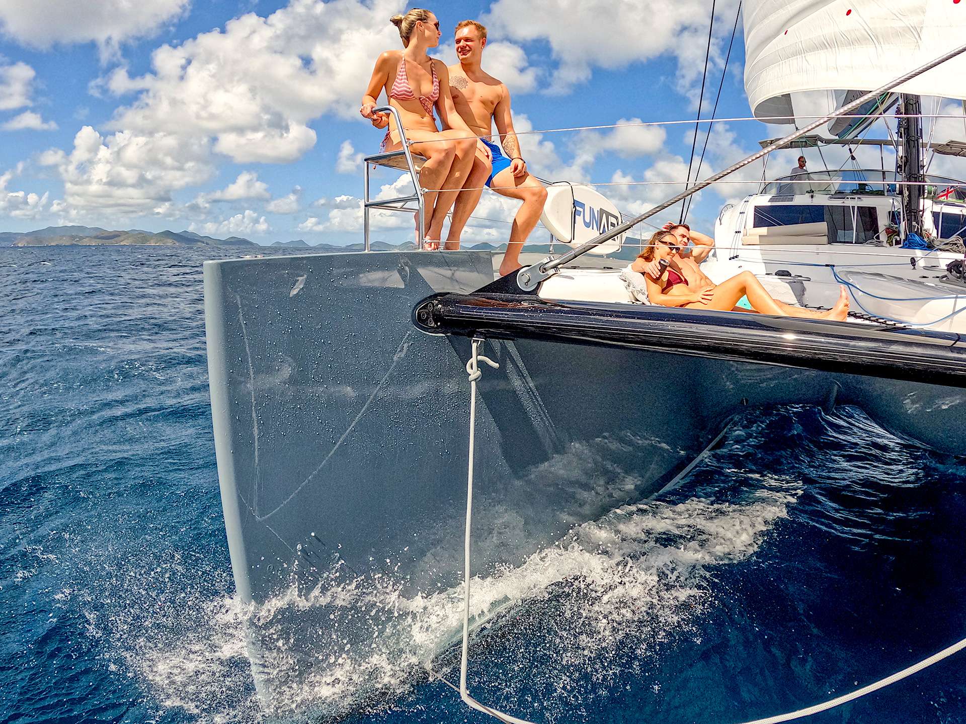 Lounging on the foredeck