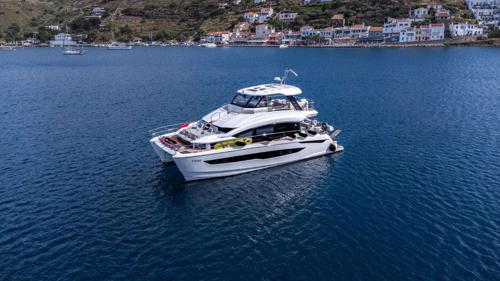 Winner of best multi hull of the year 2021 -Ti AmO sets a new standard of luxury in the charter yacht market she embodies the reliable features and construction methods you can find across the Aquila brand. This more elegant cruising model offers on-board amenities.
She accommodates 8 guests in one master suite with king size bed and 3 queen cabins, plus so much more. More space, more style, more performance, more luxury.
That means more family and friends than ever before and more memories to create and share with each other. More space, more style, more performance, more luxury.
You will not stop being amazed.
Awards:
*1st Place Emerald Category, CYBA Designer Water Competition, EMMYS 2024