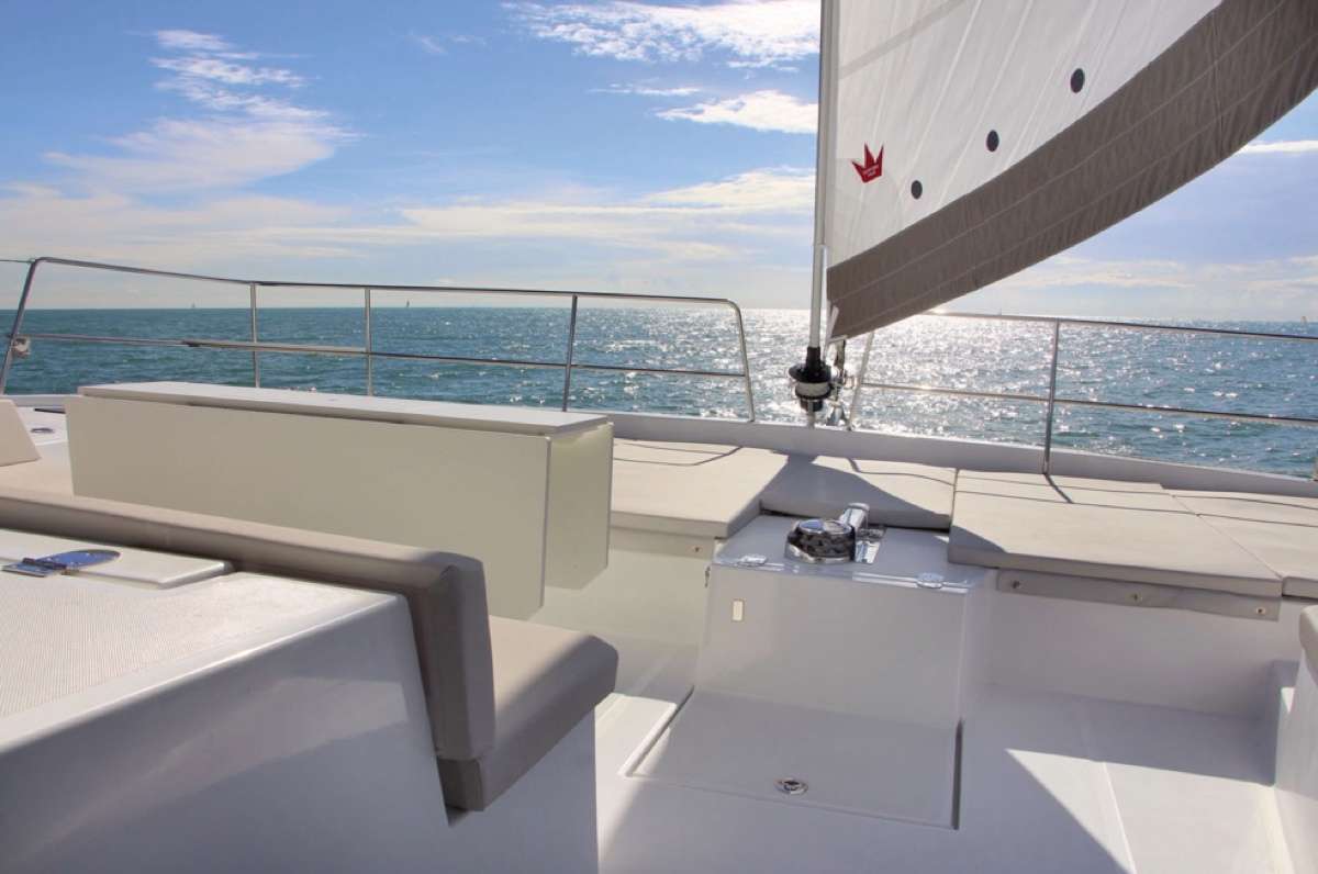 Flybridge lounge area