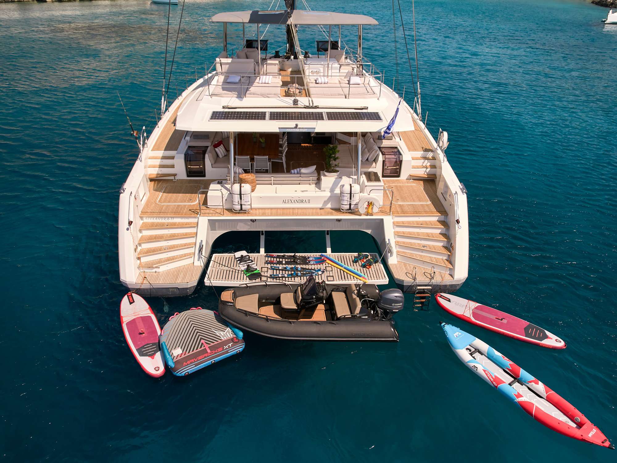 ALEXANDRA II Yacht Charter - Aft view with bathing platform