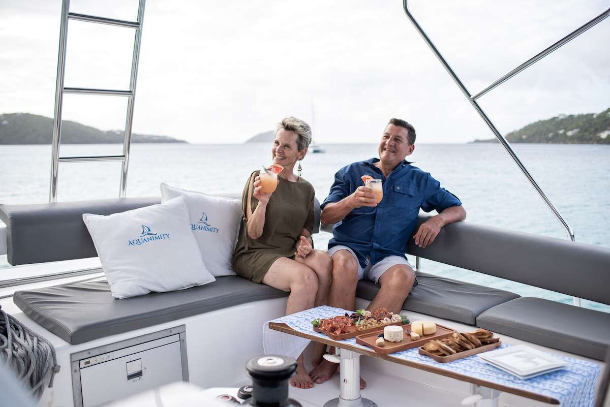 AQUANIMITY Yacht Charter - Cocktails on the Flybridge