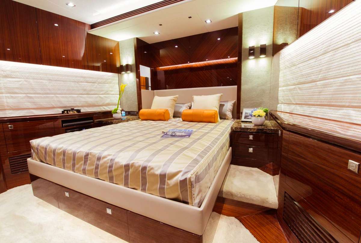 bedding has been replaced with white and navy