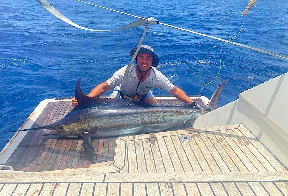 PHILOTIMO Yacht Charter - Not every catch is this big, but...