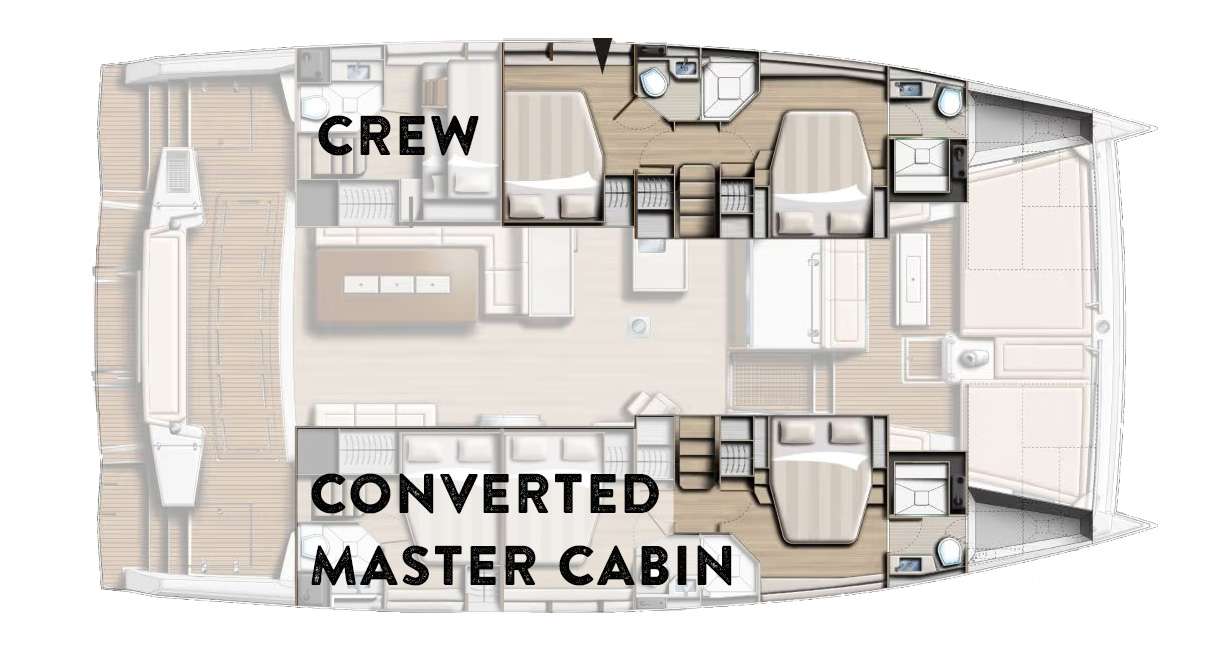 Explore the layout and specifications for GALAXSEA, a 54 ft Sailing Catamaran