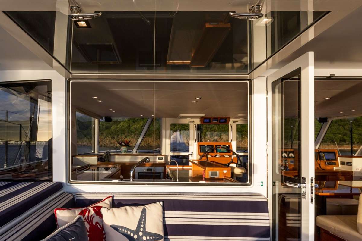 Looking into the saloon from the cockpit