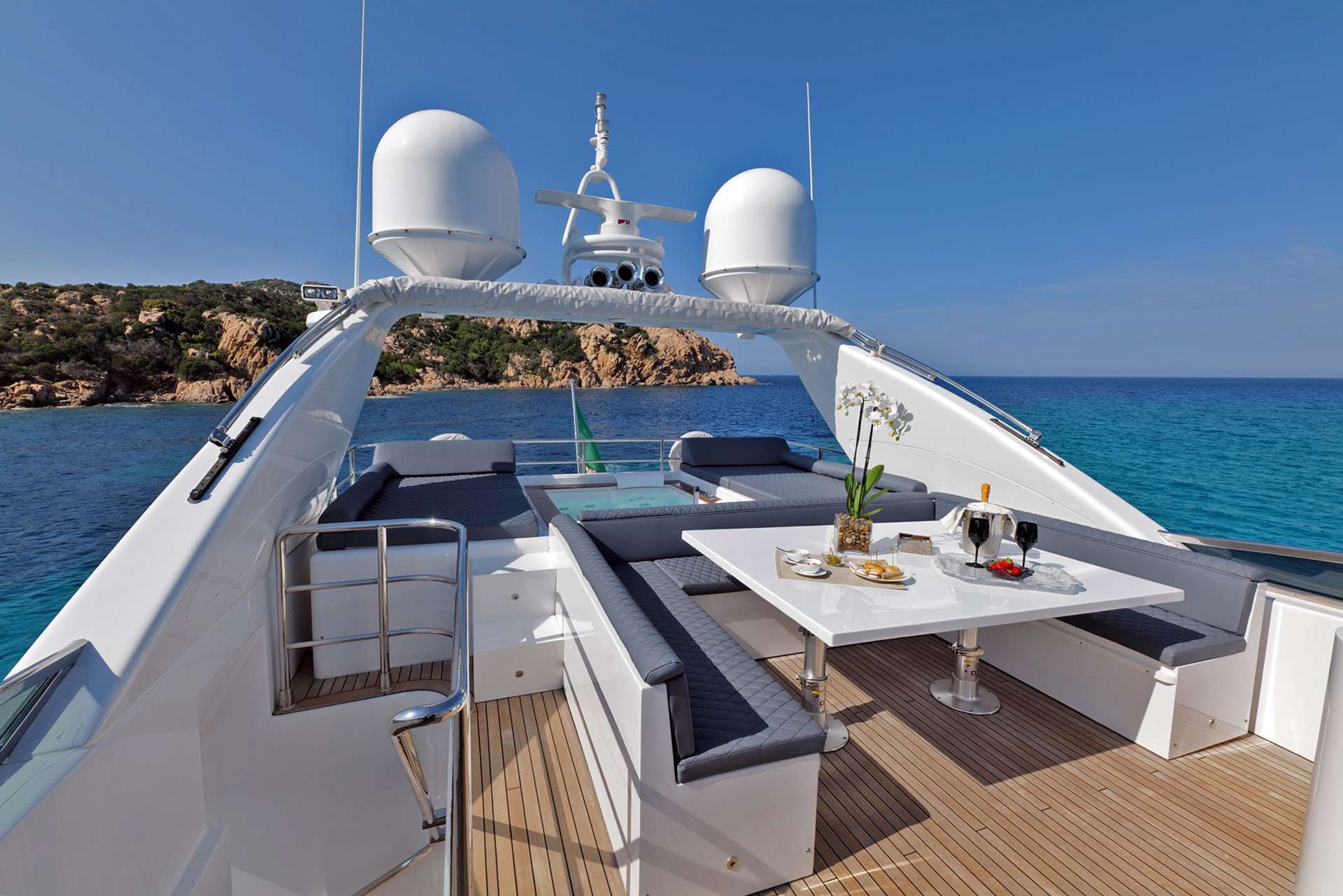 ATHOS Yacht Charter - Flybride view