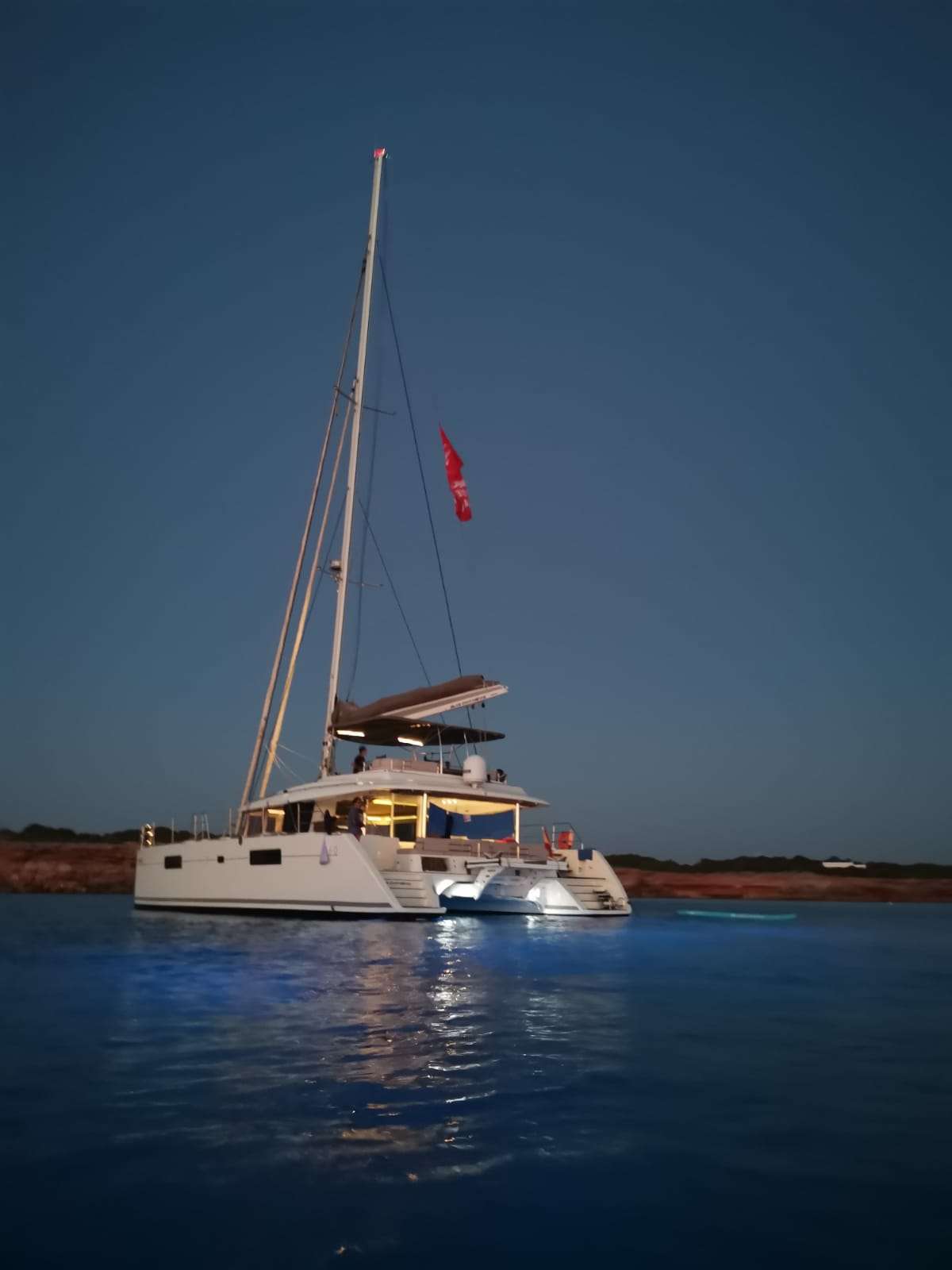 ISLAS CHAFARINAS Yacht Charter - Aft view at night