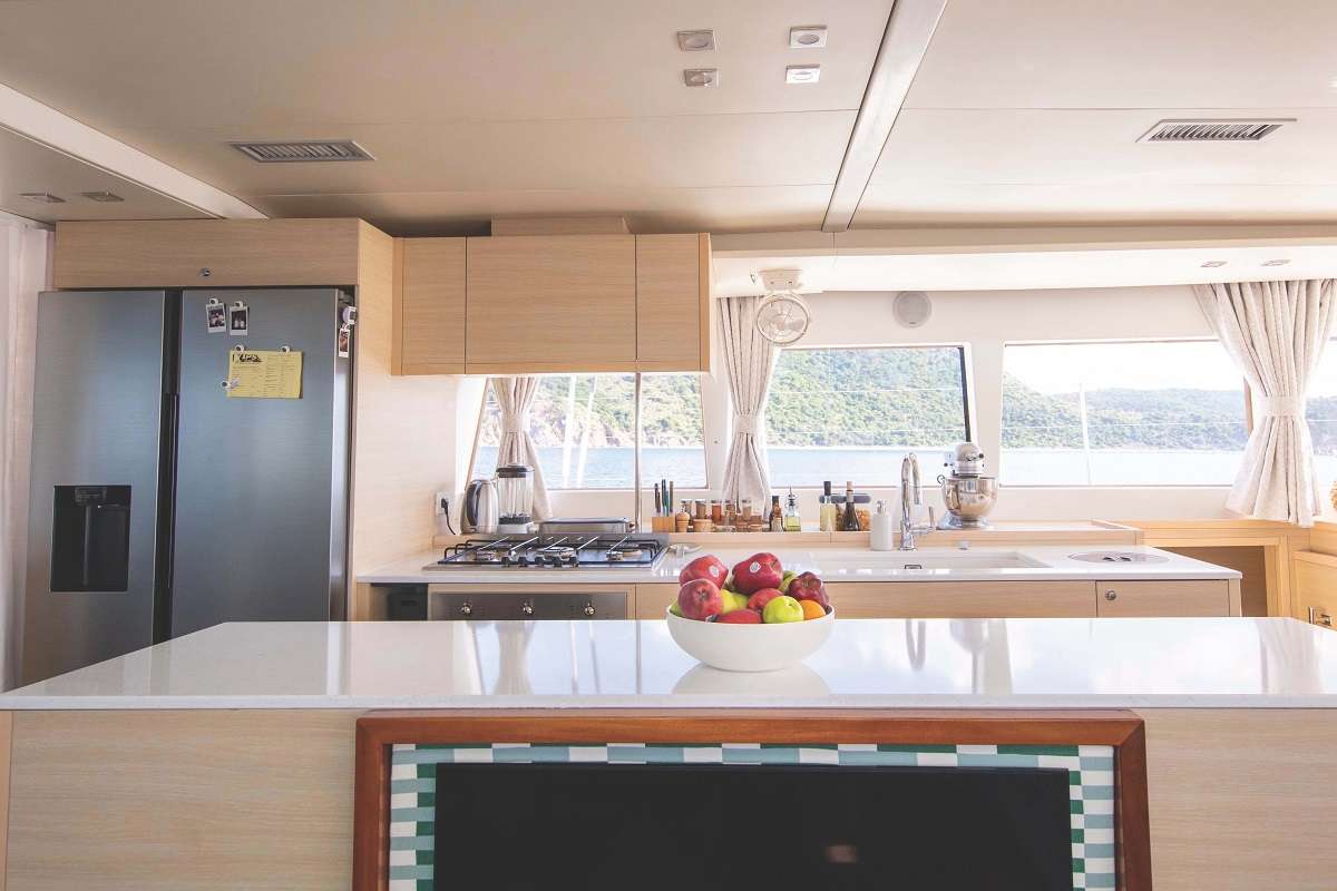 NOMADA Yacht Charter - The Galley where our Chef will prepare custom menus curated to your unique tastes.