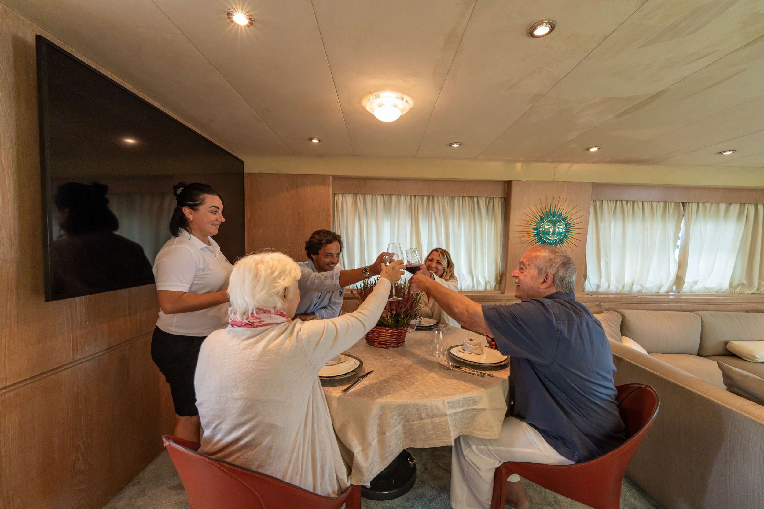 Sandi IV Yacht Charter - Formal dining table