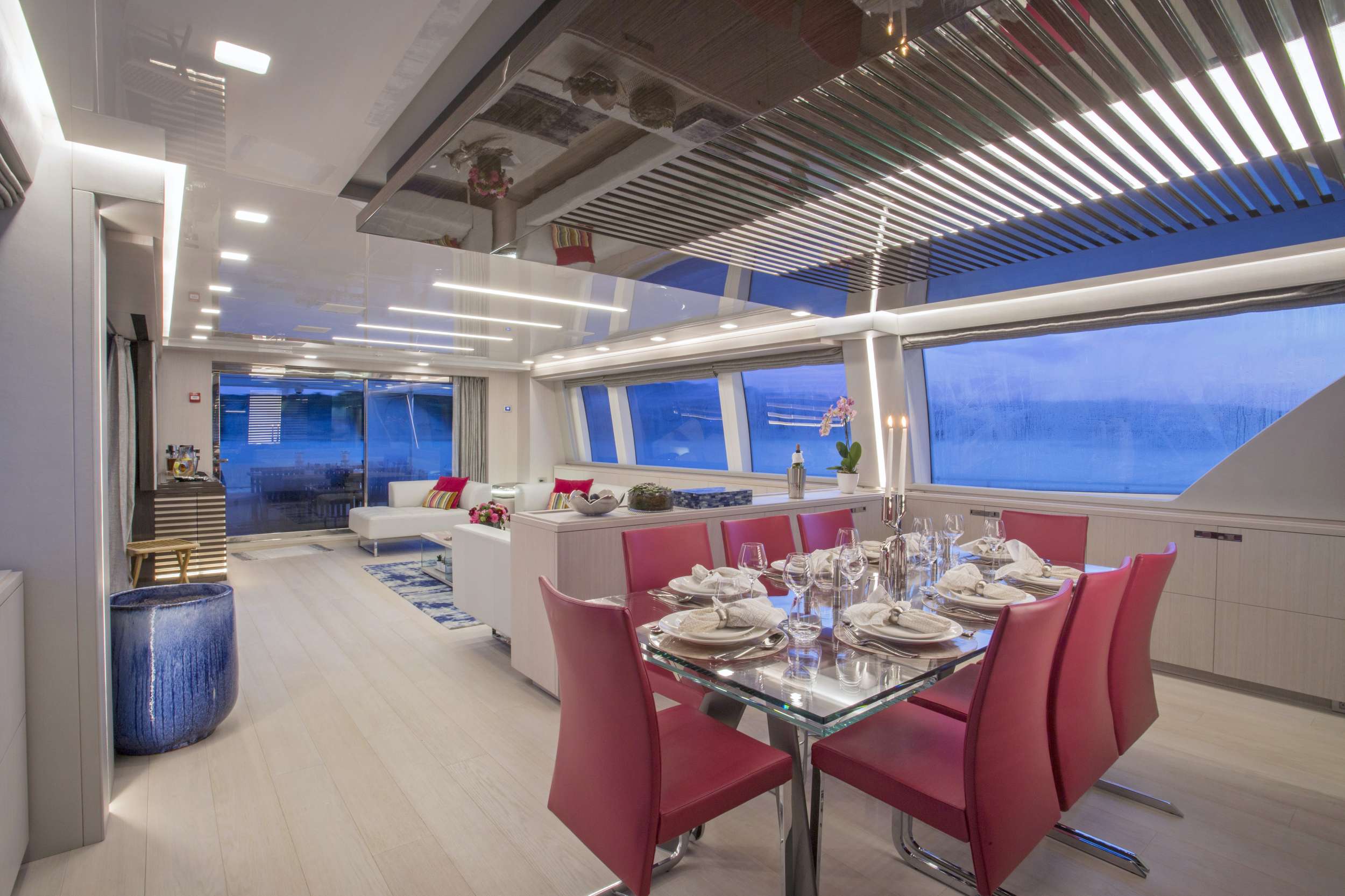 ALANDREA Yacht Charter - Salon Formal Dining