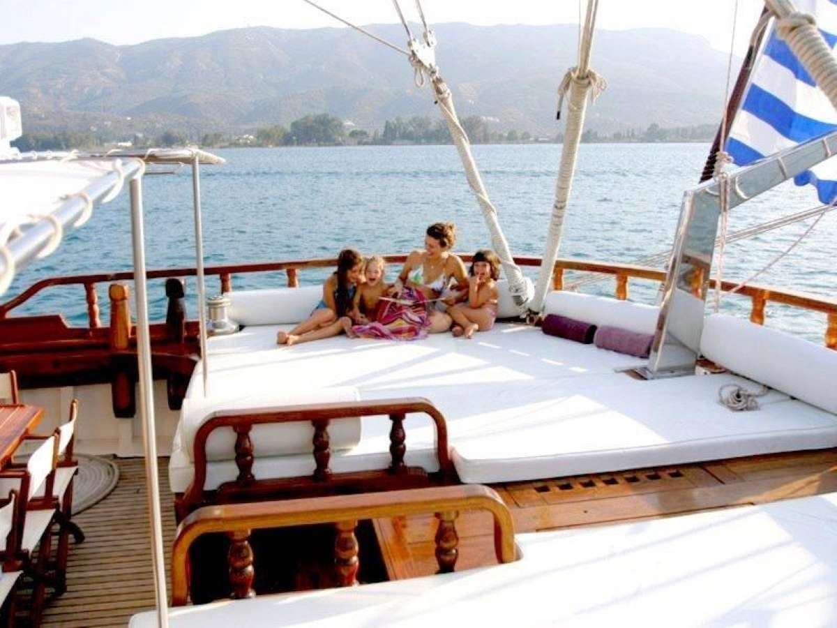 MATINA Yacht Charter - Sun beds Aft Deck