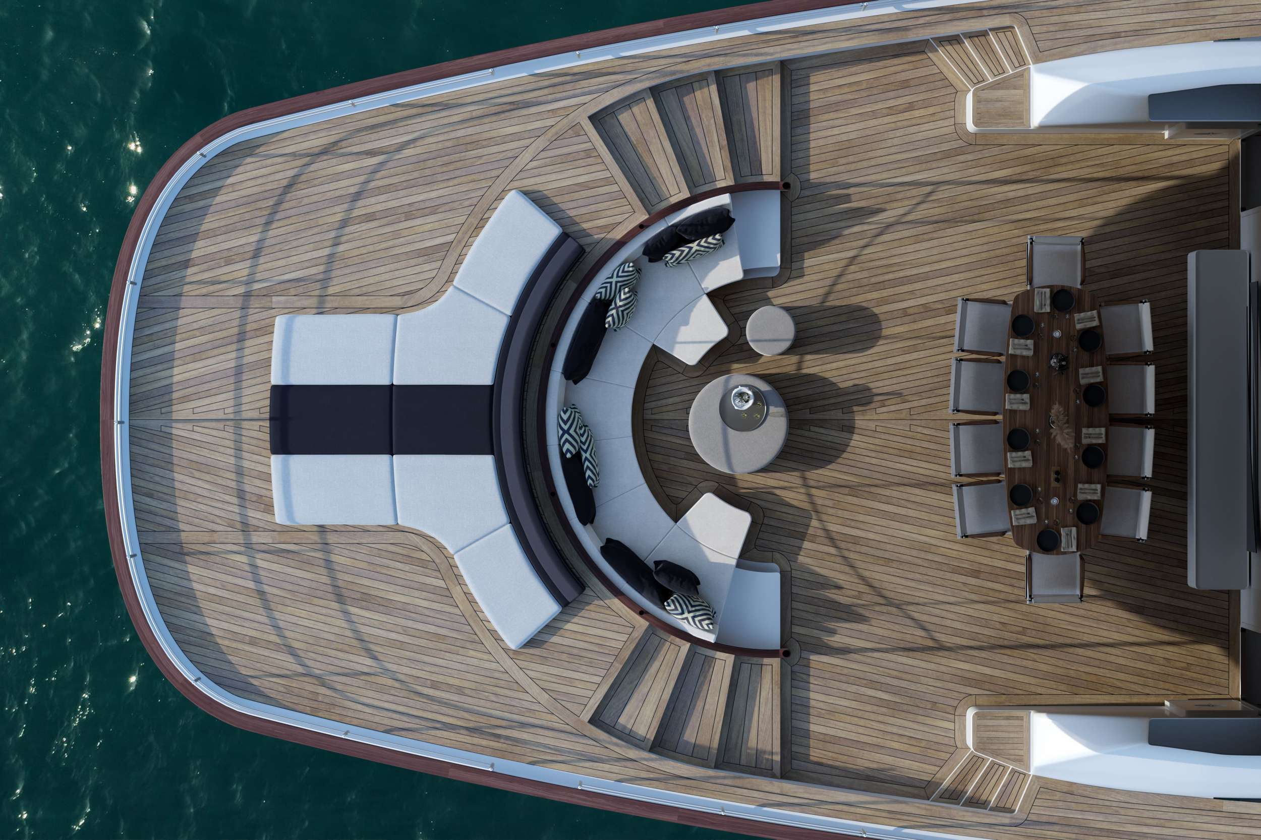 ALMYRA II Yacht Charter - Aft deck - aerial shot
