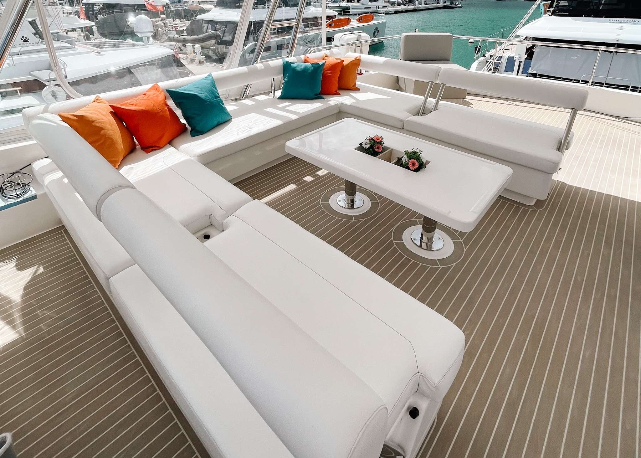 RUBY ONE Yacht Charter - Flybridge Lounge Area