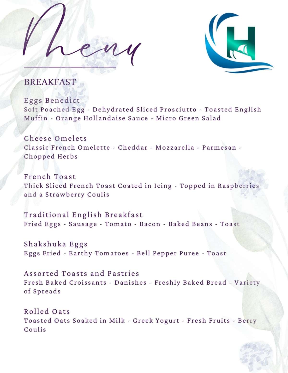 Sample Menu item