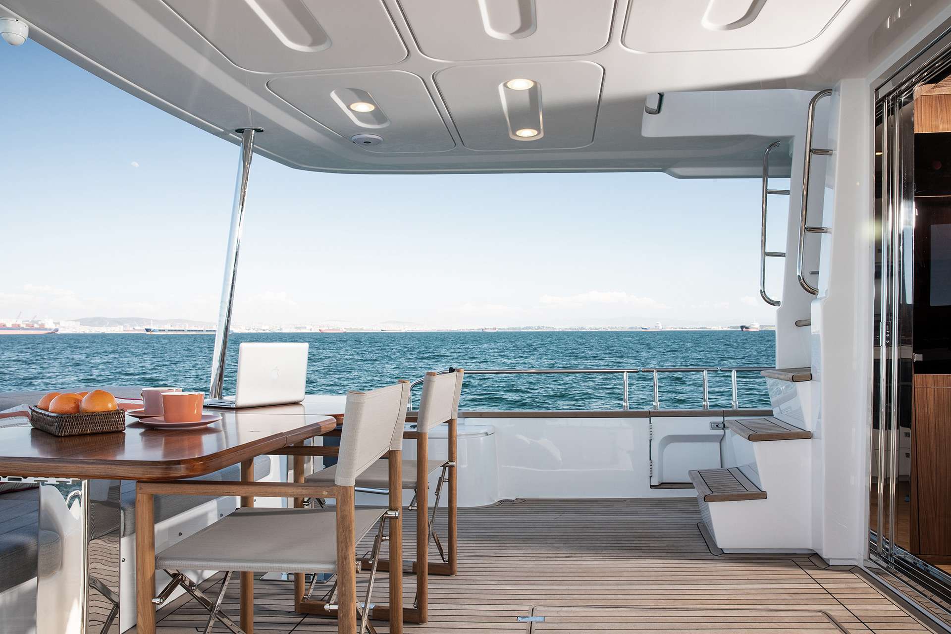 MYSTIC BLUE Yacht Charter - Main Deck - Aft Alfresco Dining