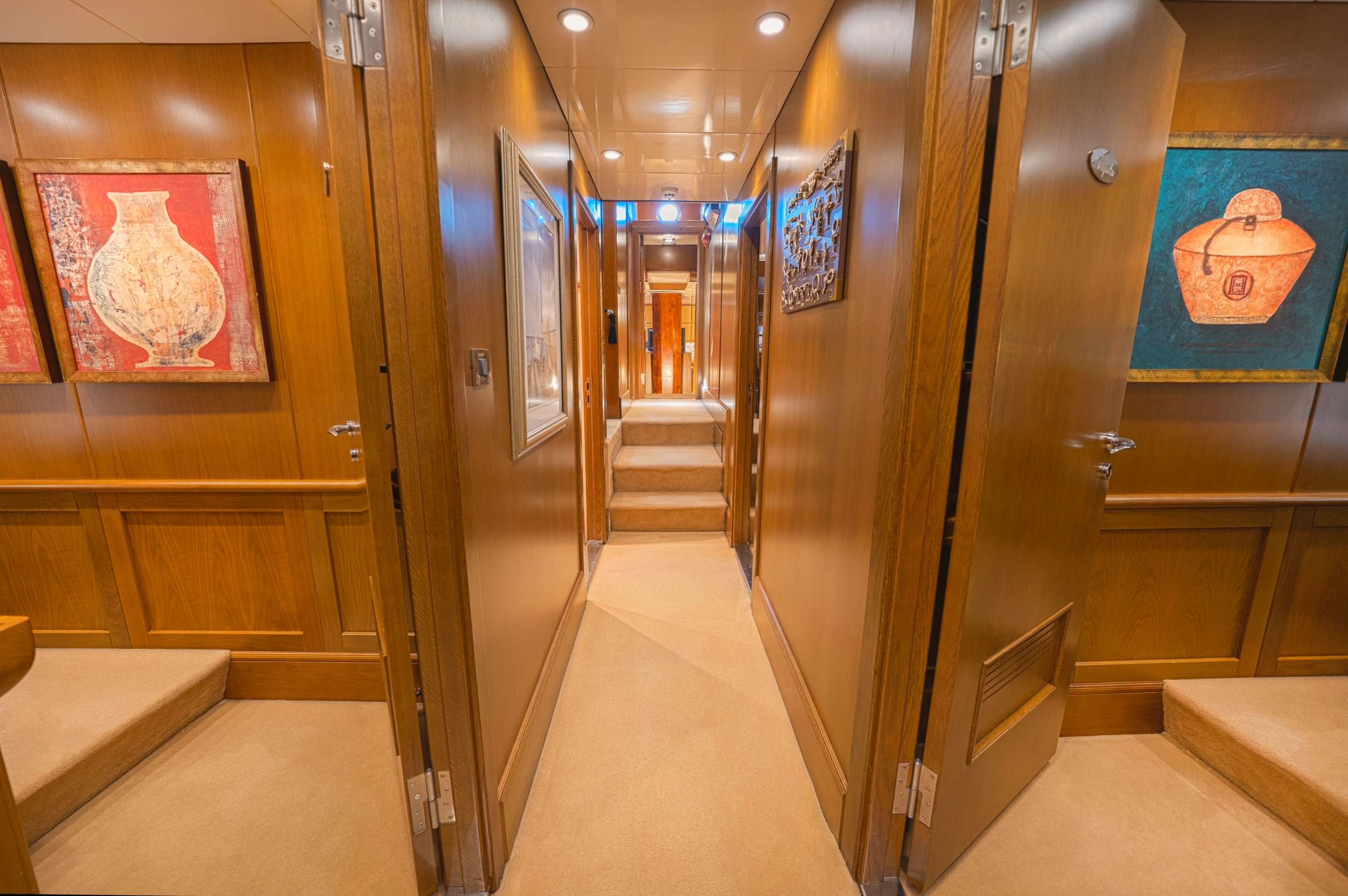 ARKTOS Yacht Charter - Hallway to lower cabins
