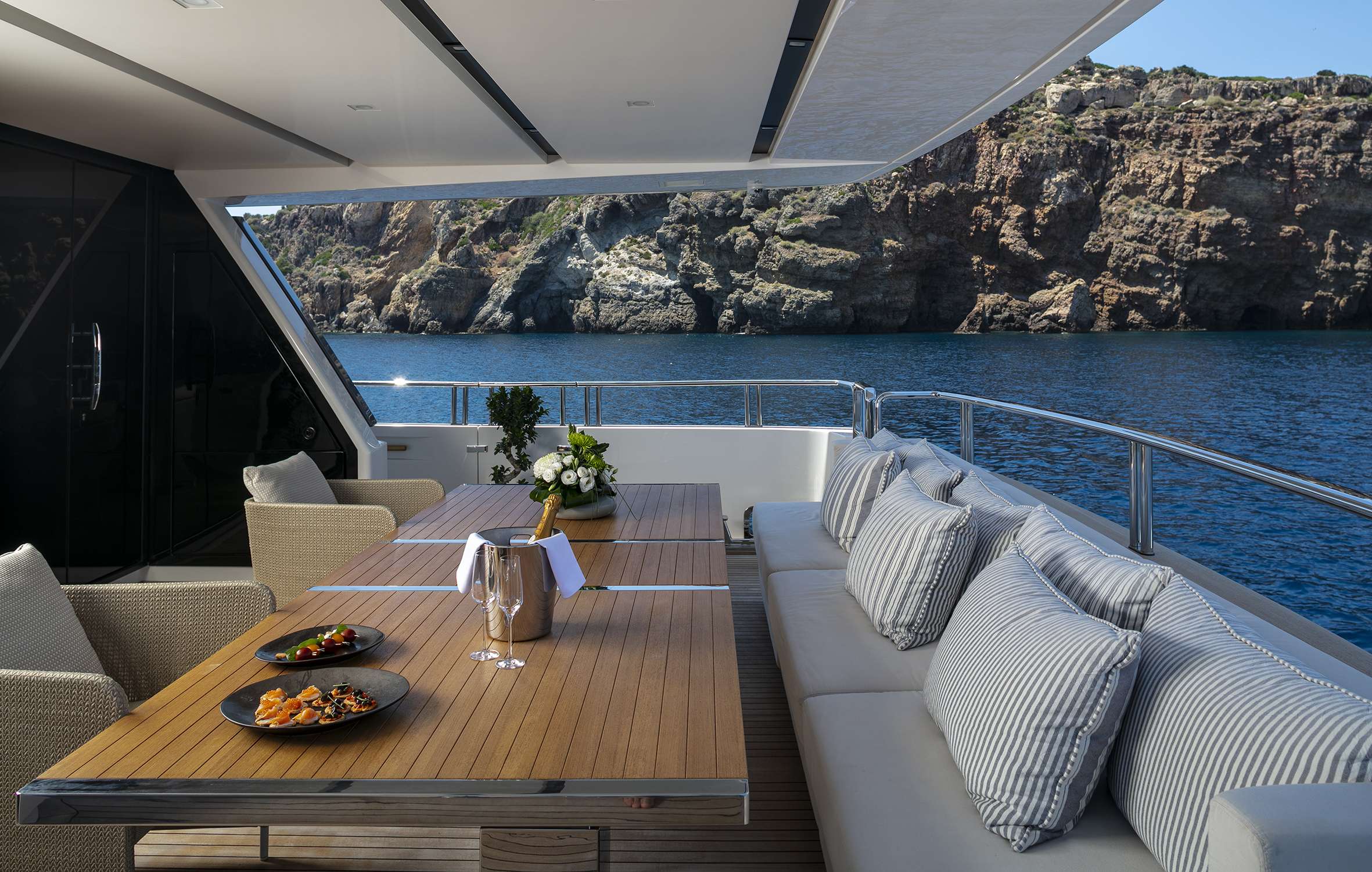 Dinaia Yacht Charter - Aft Deck