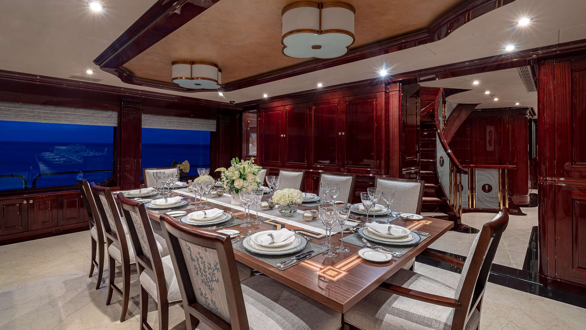 LADY ELAINE Yacht Charter - Main Salon Formal Dining