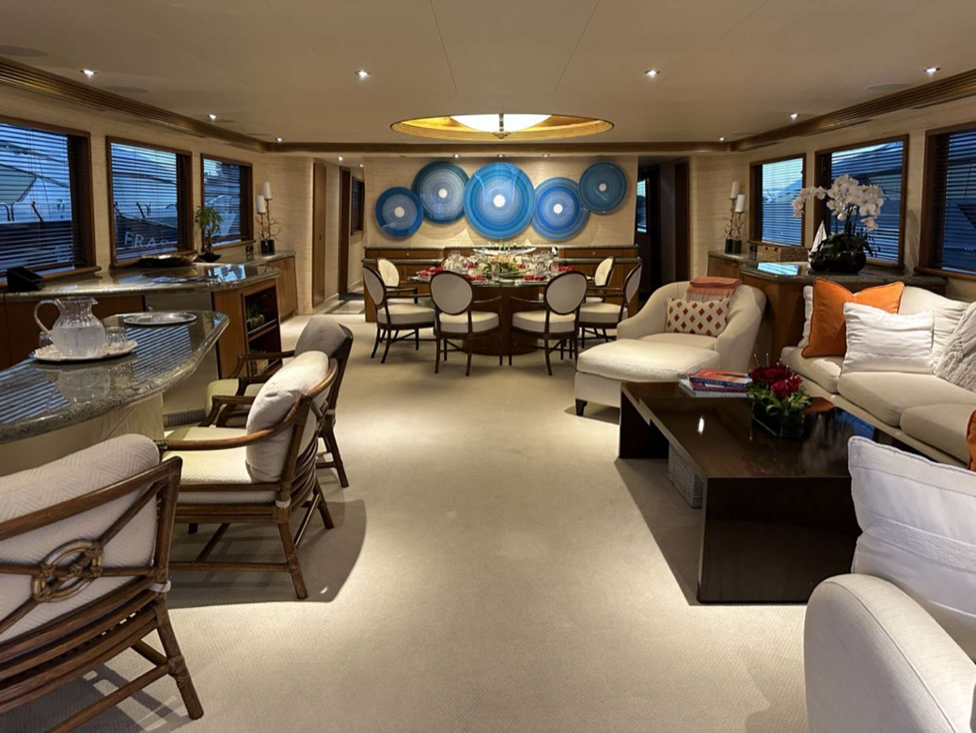 ISLAND GIRL Yacht Charter - Main Salon and Formal Dining