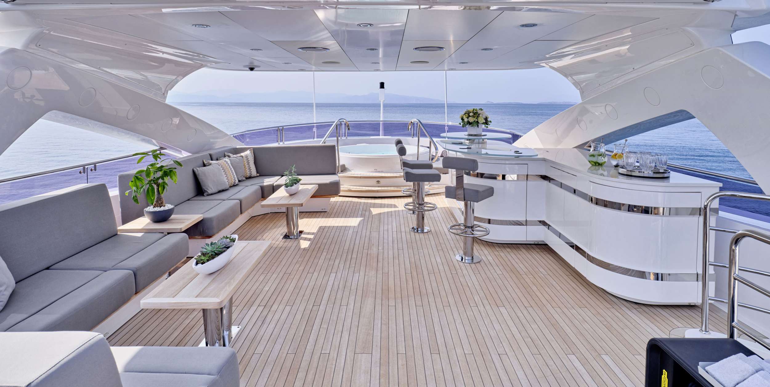 AQUA LIBRA Yacht Charter - Sundeck Lounge Area
