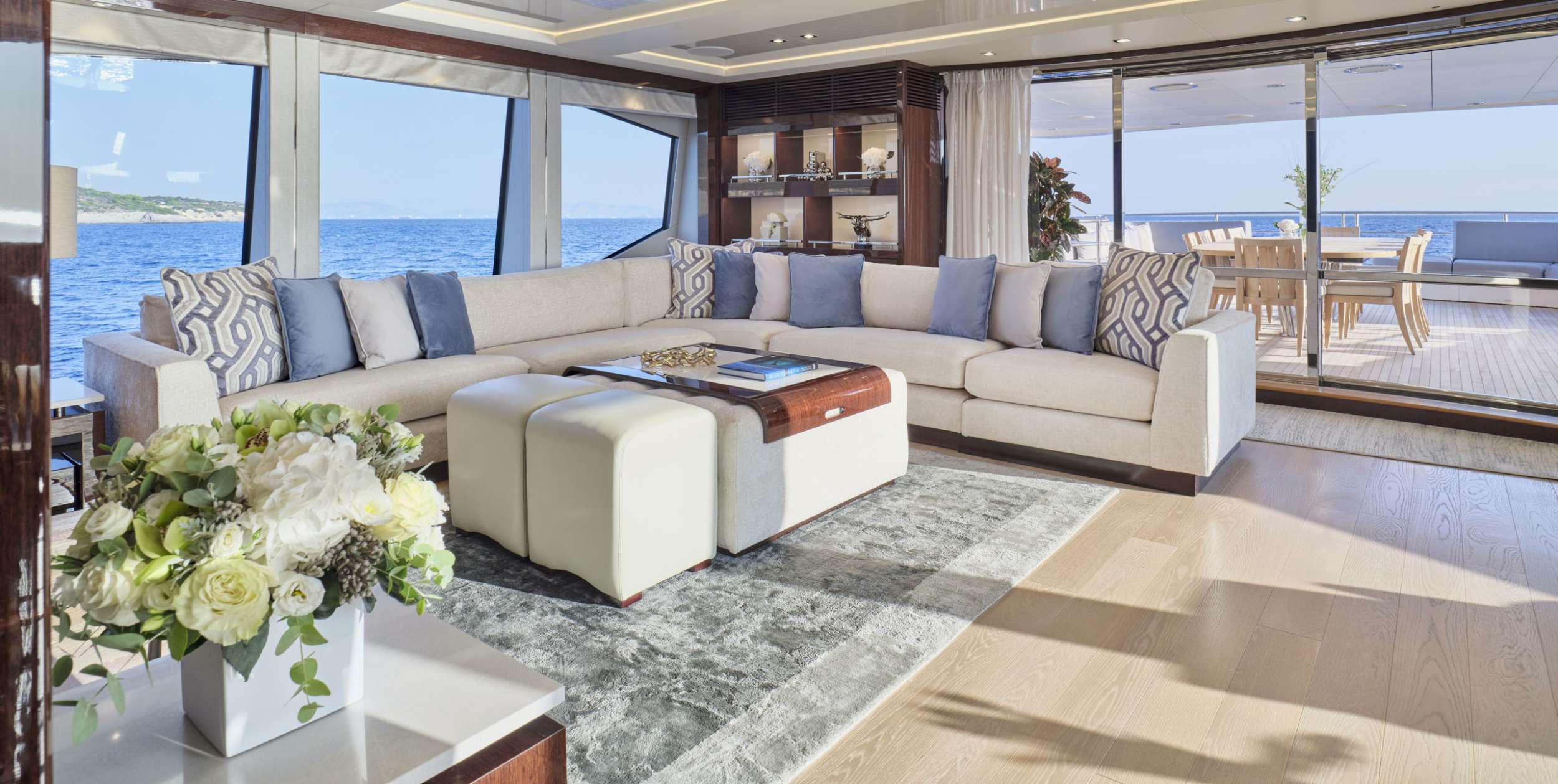 AQUA LIBRA Yacht Charter - Aft Lounge Area