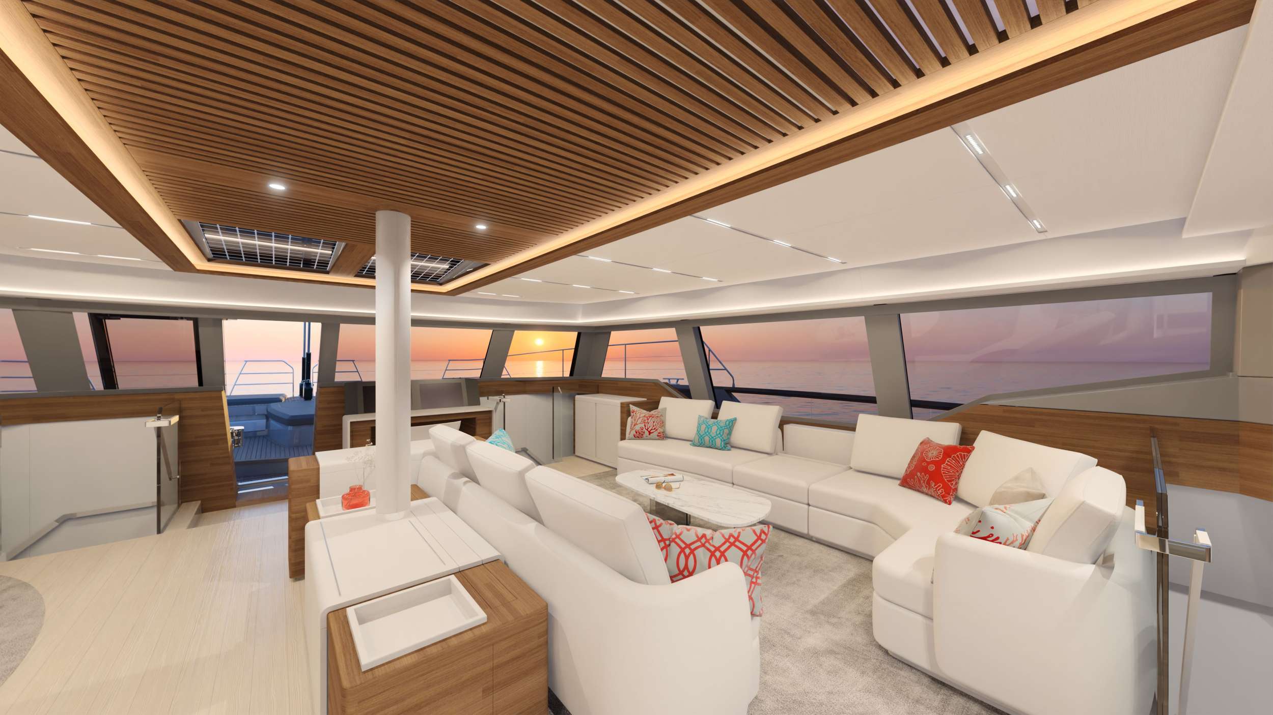 AD ASTRA Yacht Charter - Artist renderings / Main saloon