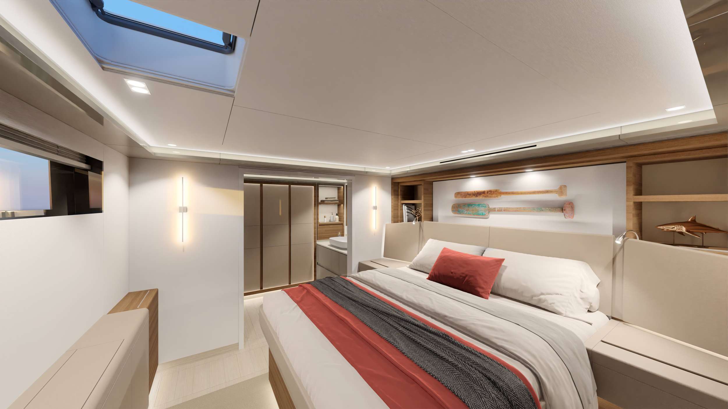 AD ASTRA Yacht Charter - Artist renderings / Master cabin
