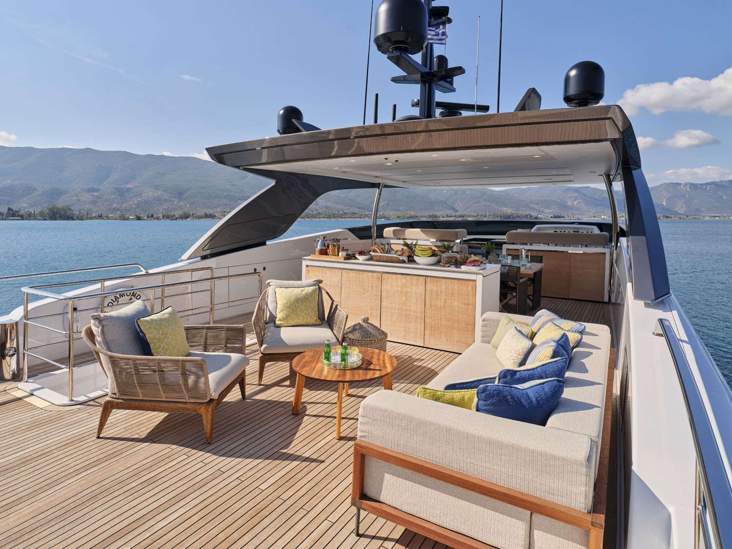 RARE DIAMOND Yacht Charter - Upper Deck Lounge Area