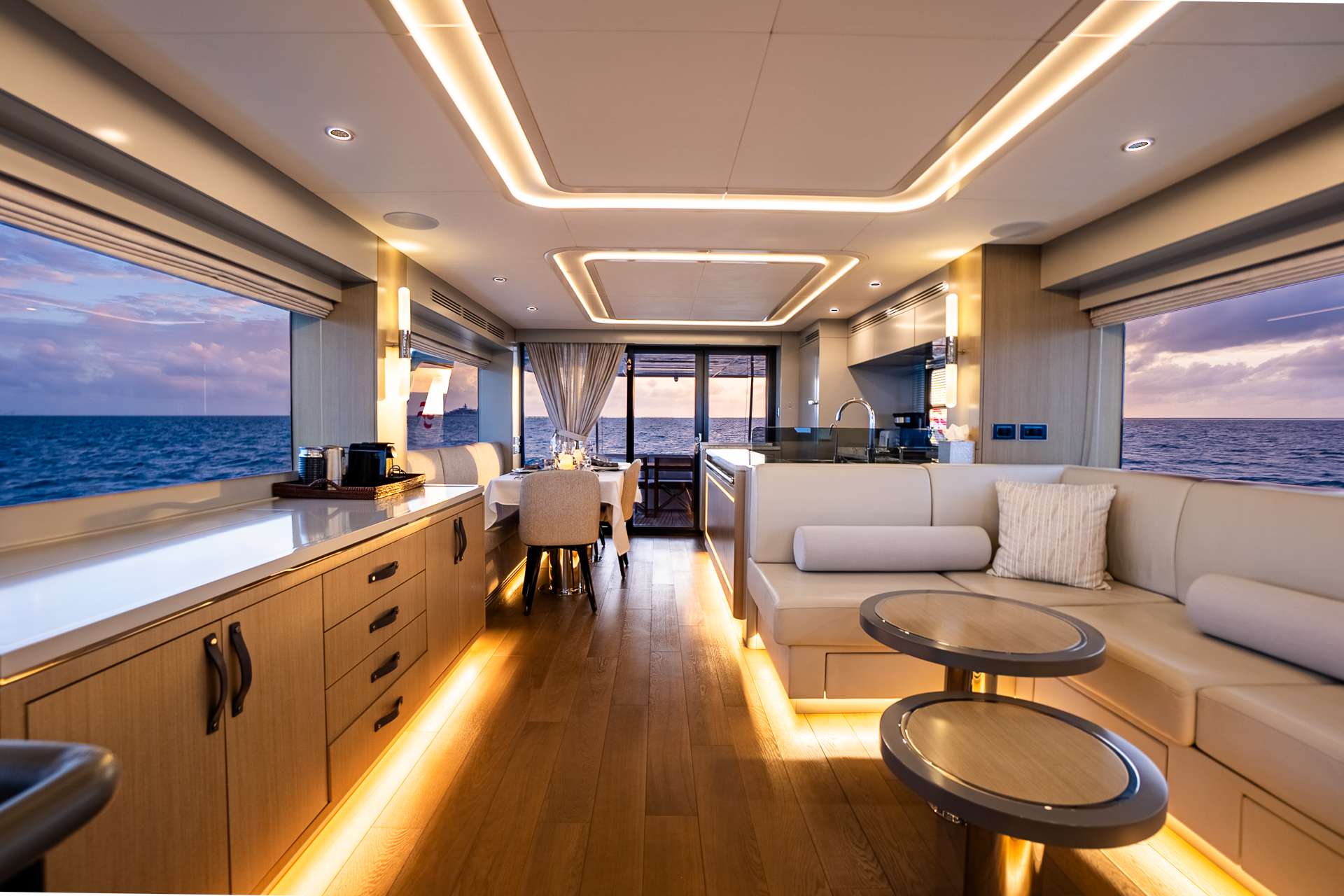 Main salon looking aft