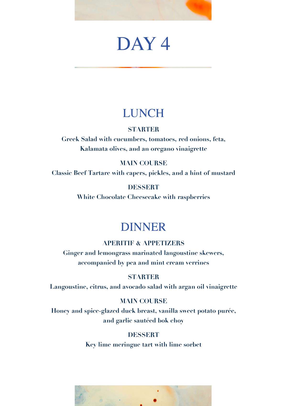 Stalca - menu