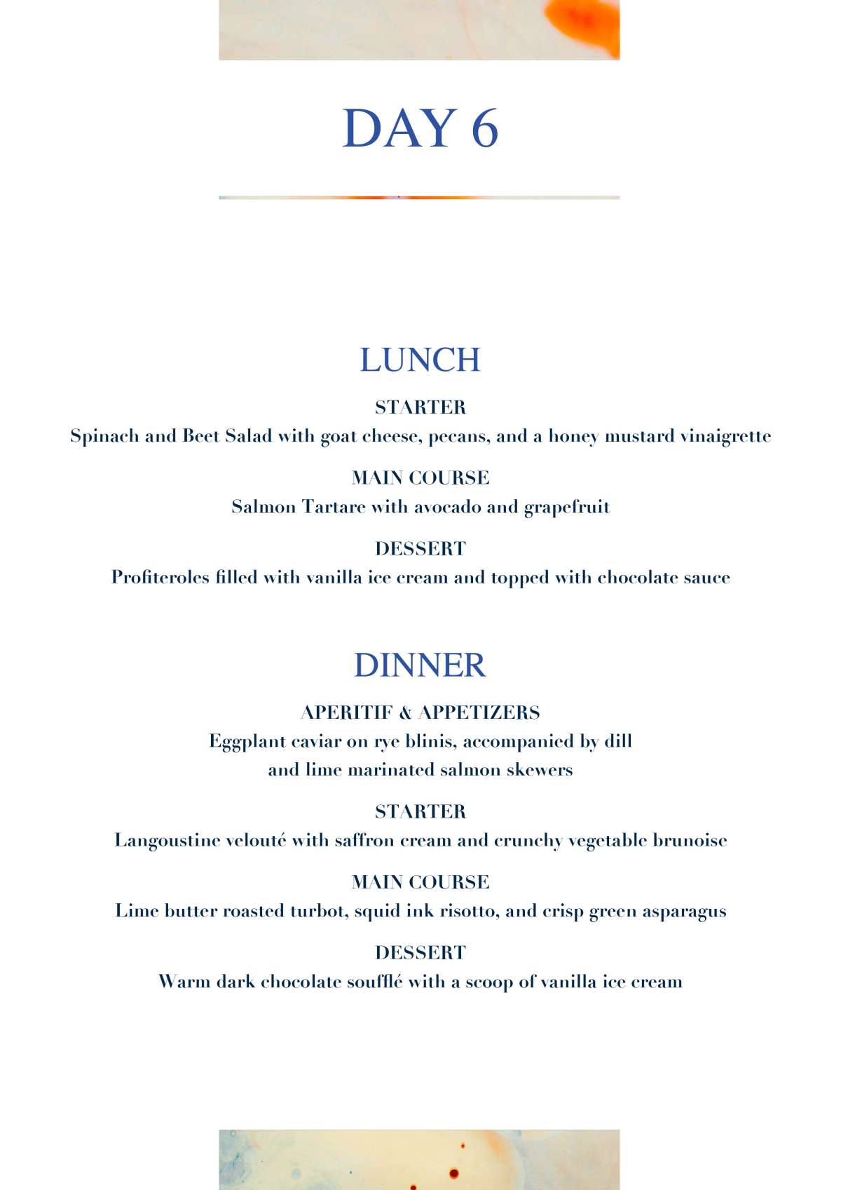 Stalca - menu