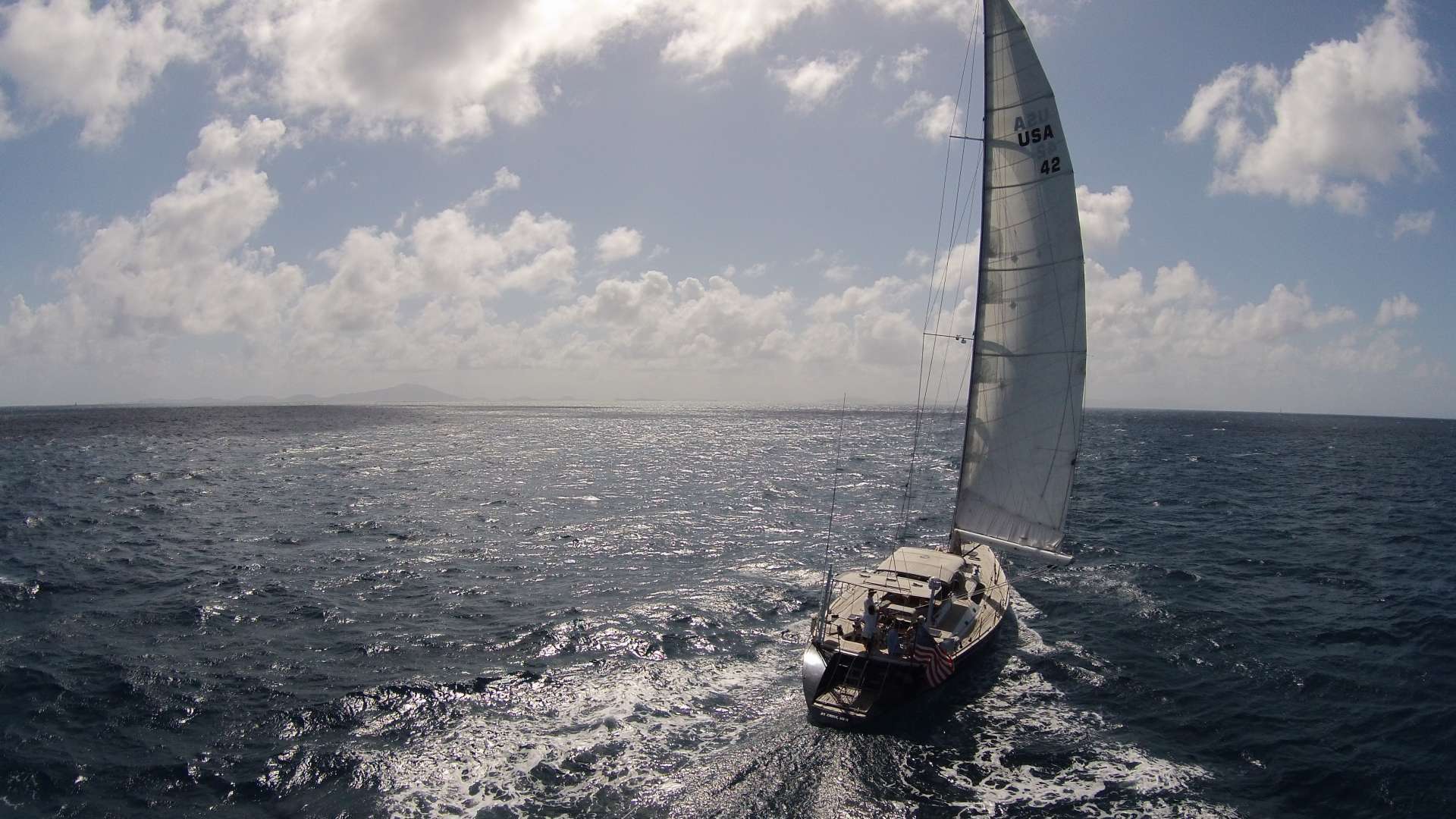 Under full sail