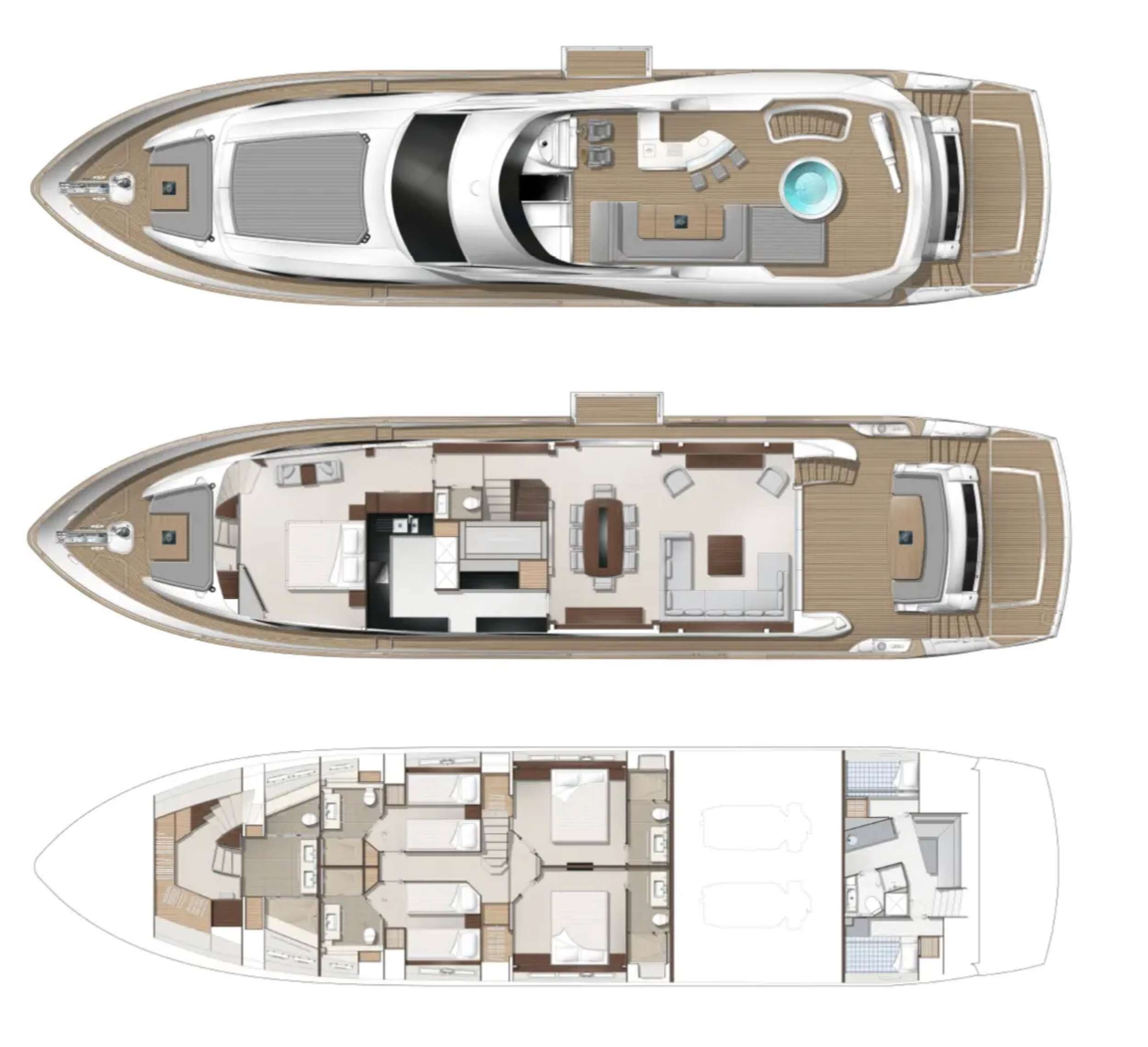 Explore the layout and specifications for QUANTUM, a 92 ft Motor Yacht