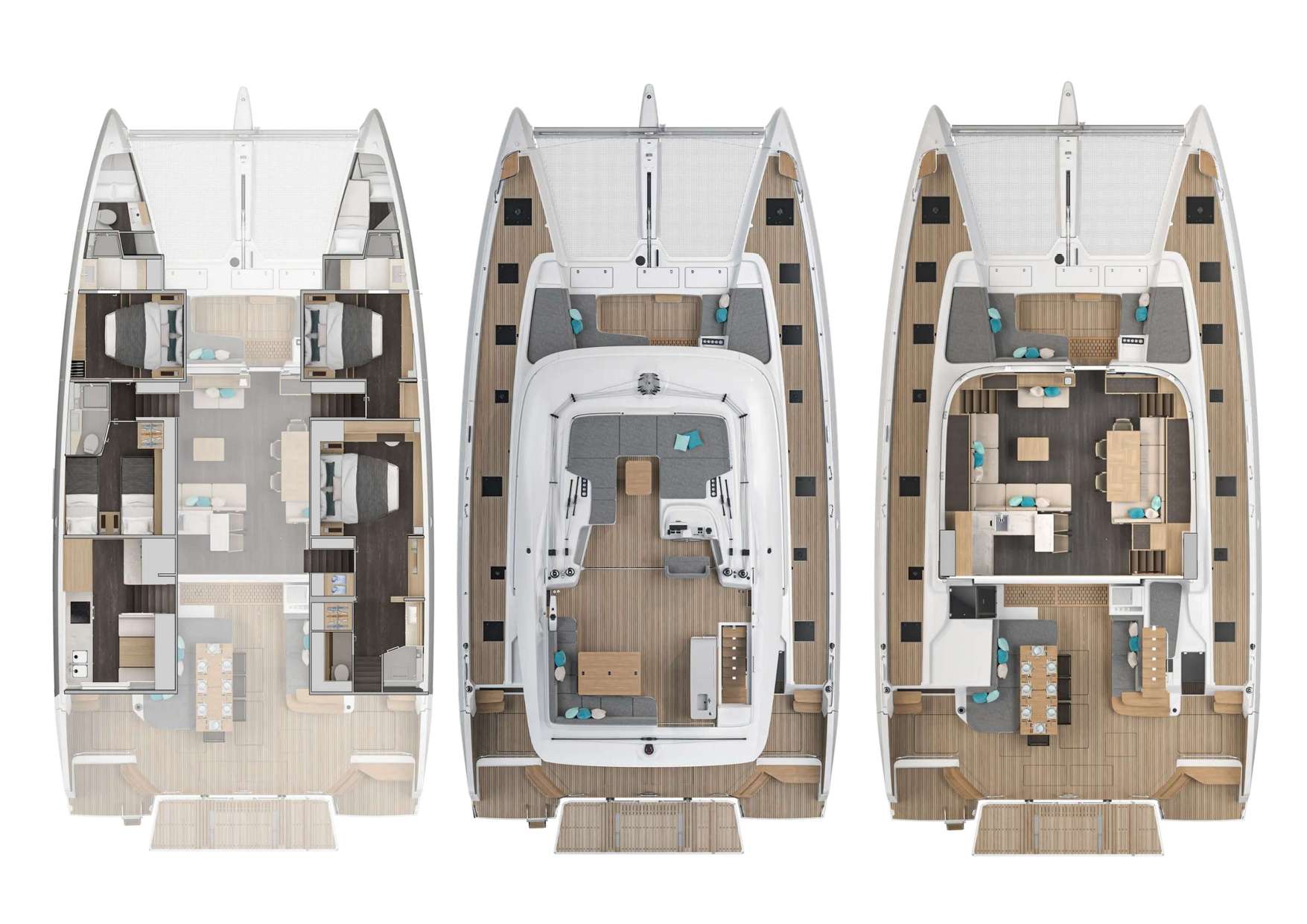 Explore the layout and specifications for Sofia, a 64 ft Sailing Catamaran